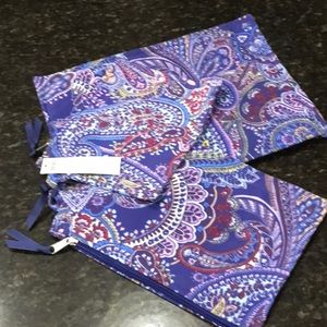 Chico’s Paisley Print Pouch Pack Set of 3 Never been Used